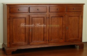 Credenza classica in legno massello di noce 4 ante da 180 cm